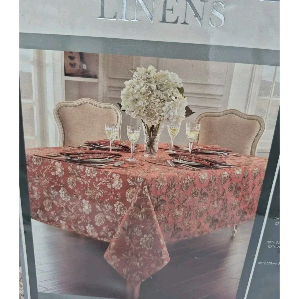 Vntg Waterford Linens Williamsburg Tablecloth  in Copper New Open Box 90